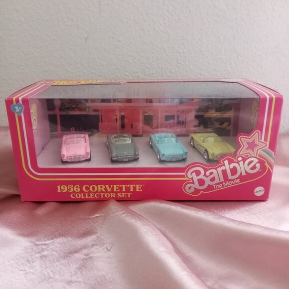 HOTWHEELS 4 Pack Barbie Corvette Convertible Set Die Cast Toy Cars 2023 - Picture 1 of 6